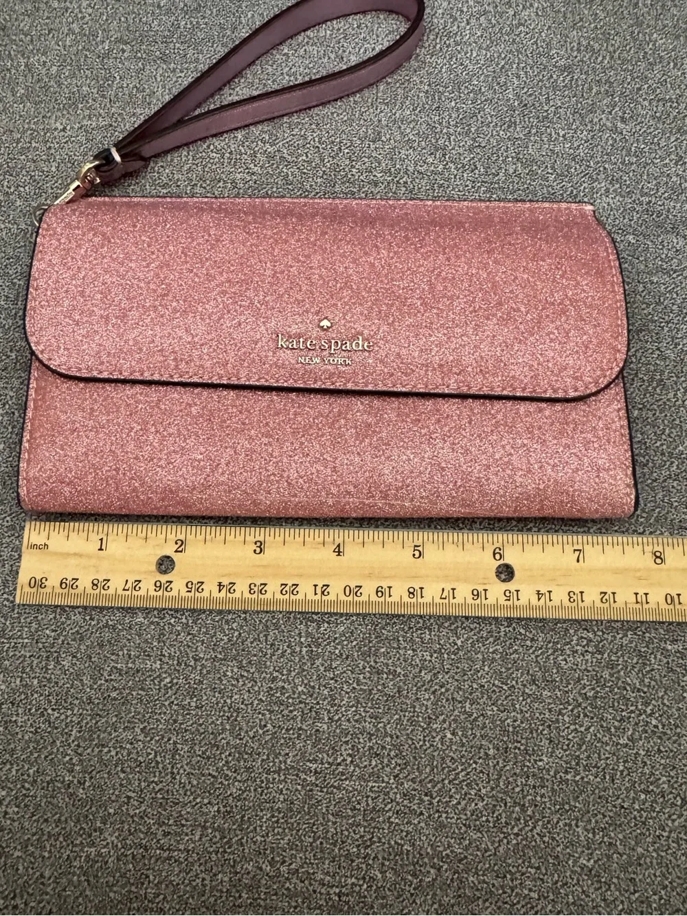 Kate Spade Rose Pink Glitter Wristlet Clutch